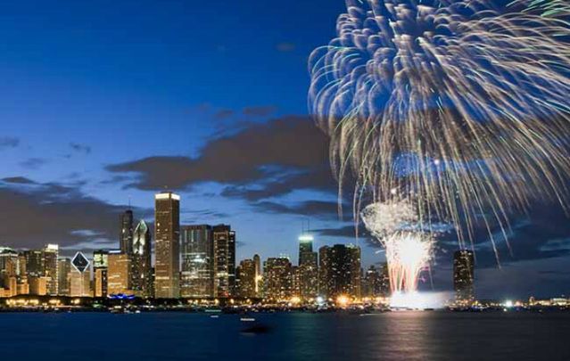 Fireworks over Chicago: Realizing July 4th was Patrick's Day on steroids and feeling at home in the United States.