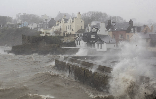 Summercove, in Kinsale, photographed during Hurricane Ophelia, in 2017.