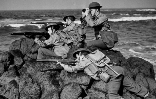 American soldiers training in 1942 Northern Ireland.