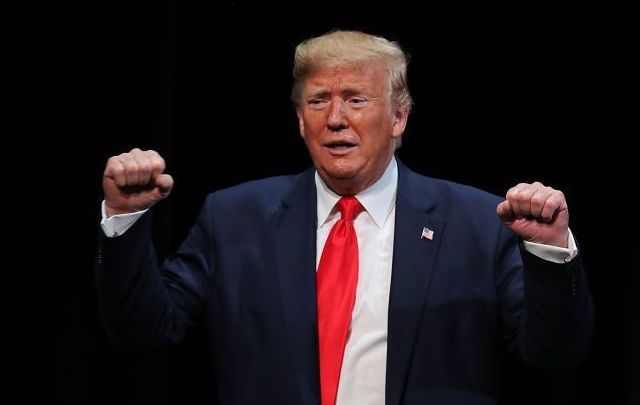 President Donald Trump is seen during an event at the Sharon L. Morse Performing Arts Center on October 03, 2019 in The Villages, Florida. President Trump spoke about Medicare and signed an executive order calling for further privatizing of it.\n