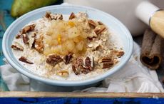 Stewed-pear, cinnamon, and sweetened pecans Irish porridge recipe