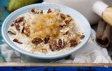 Stewed-pear, cinnamon, and sweetened pecans Irish porridge recipe