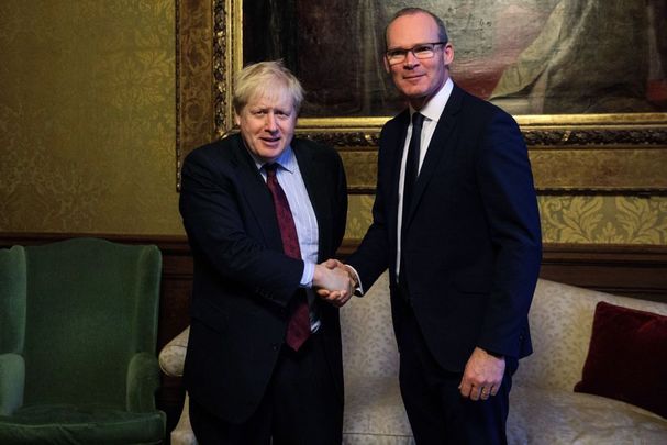 British Prime Minister Boris Johnson and Deputy Irish leader Simon Coveney.