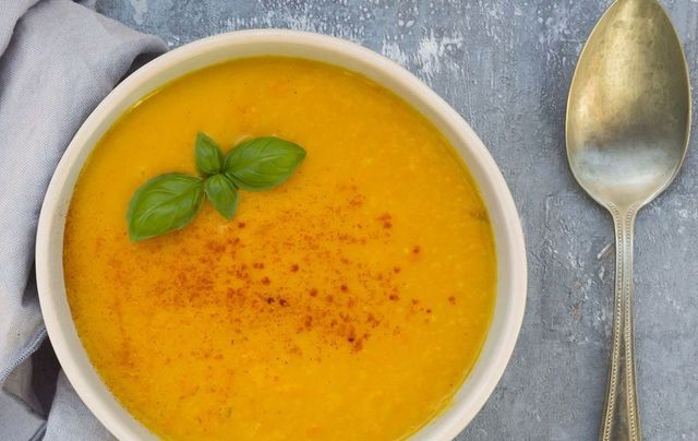 This carrot and ginger soup recipe is delicious. 