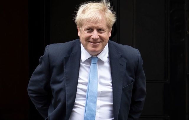 British Prime Minister Boris Johnson photographed outside 10 Downing Street.