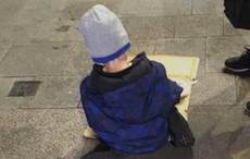 Homeless Irish 5-year-old boy pictured eating dinner on sheet of cardboard