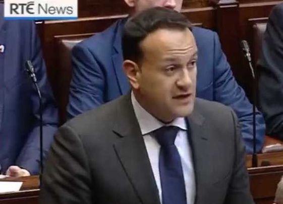 Taoiseach Leo Varadkar apologizing in the Dail. 