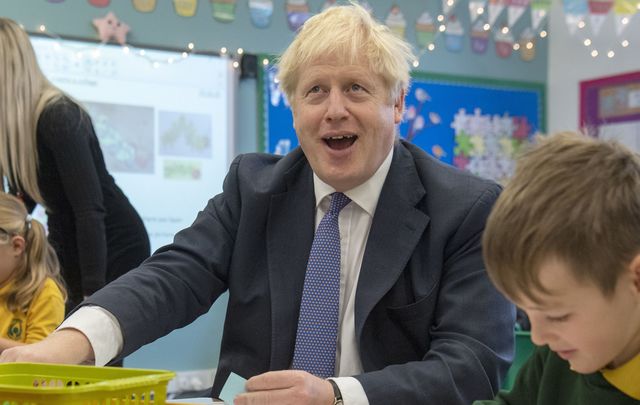 British Prime Minister Boris Johnson visiting a London school this week. 