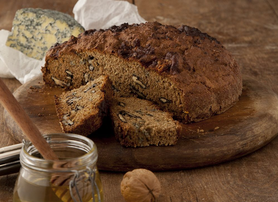 Irish honey, blue cheese and walnut soda bread.