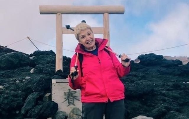 Maura Ward, 70, completed a Mt Fuji climb for charity earlier this summer, nearly seven years after her Parkinson\'s diagnosis.