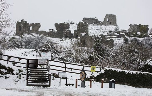 The Rock of Dunamas, in County Laois, during a previous winter flurry. 