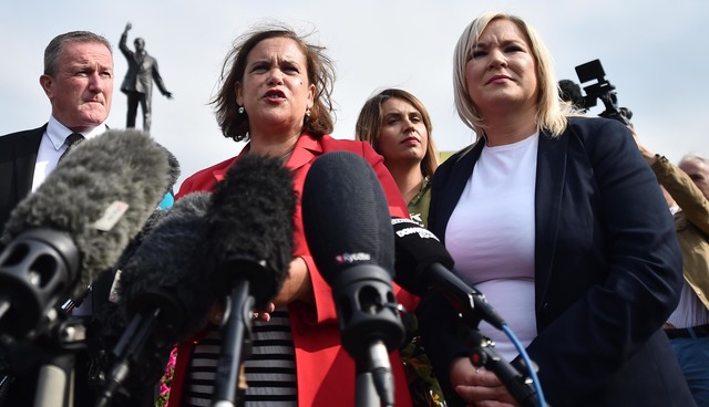 Sinn Féin leader Mary Lou McDonald and deputy leader Michelle O\'Neill. 