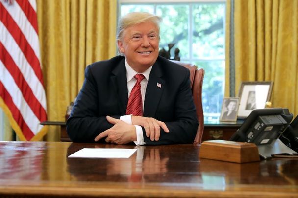 President Donald Trump in the Oval Office, at the White House. 