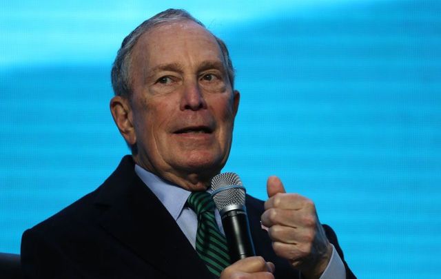 Democratic presidential candidate former New York City mayor Michael Bloomberg speaks during a discussion about climate change with former California Gov. Jerry Brown during the American Geophysical Union Conference on December 11, 2019, in San Francisco, California. Democratic presidential candidate Michael Bloomberg is campaigning in California.