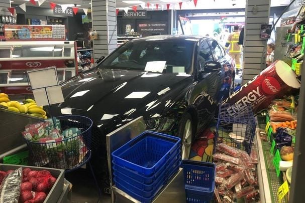 Dublin Fire Brigade shared pictures of the car crash in the Skerries shop