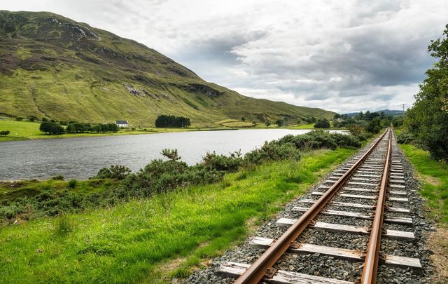 These are old railway tracks beside Lough Finn in Donegal, Ireland. \n