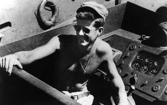 John F. Kennedy serving in the US Navy during World War II.