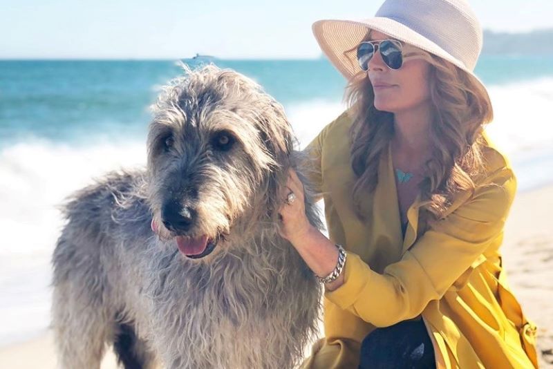Roma Downey and her beloved Irish wolfhound
