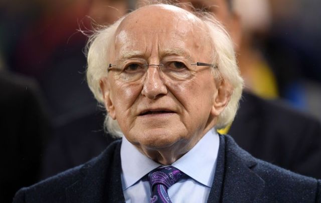 Michael D. Higgins, President of the Republic of Ireland looks on ahead of the UEFA Nations League B group four match between Ireland and Denmark at Aviva Stadium on October 13, 2018, in Dublin, Ireland.