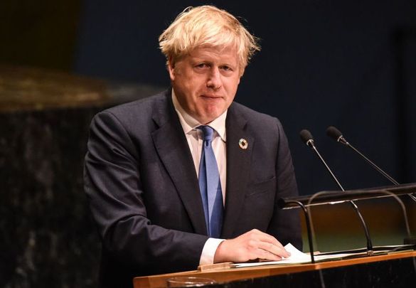 British Prime Minister Boris Johnson, speaking at the United Nations. 