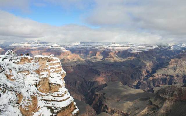 The Grand Canyon in winter.