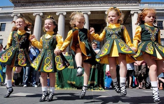 Members of Saul School Irish Dancing performing in Dublin
