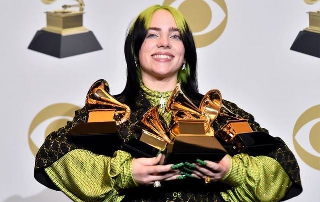 Billie Eilish and her record-breaking 5 awards at the 2020 Grammys