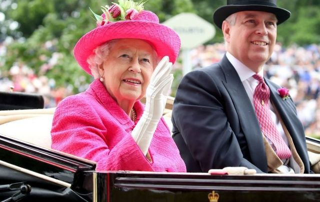 Her Royal Majesty Queen Elizabeth II and Prince Andrew.