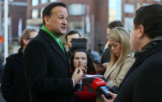 The current Irish leader, Fianna Gael head Leo Varadkar on the General Election 2020 campaign trail.