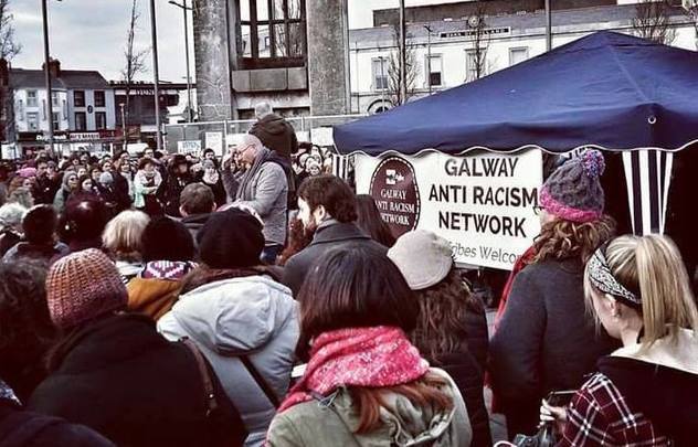 An anti-racism rally in Galway\'s Eyre Square.