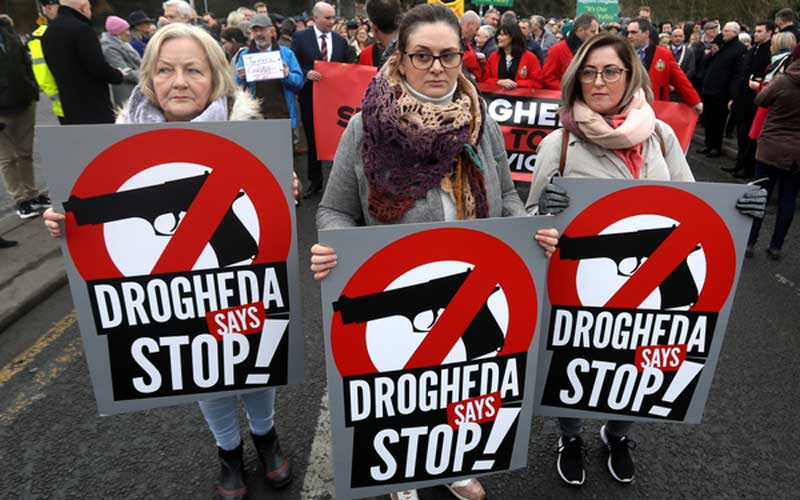 Thousands show up to rally against drug dealers in an Irish town