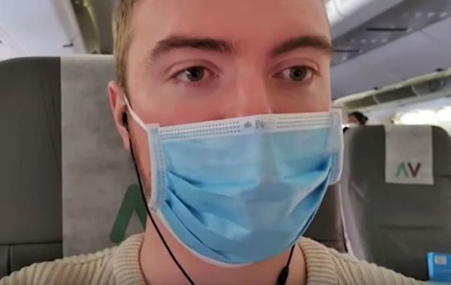 Co Kildare native Ben Kavanagh aboard the evacuation flight chartered by the British government amid the coronavirus outbreak.