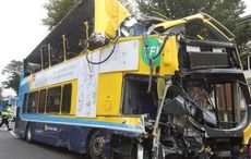 Eight hospitalized after collision between bus and car in Dublin
