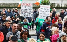 Anti-lockdown protesters hold sit-down protest in Dublin