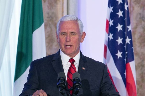 September 3, 2019: Mike Pnce, Vice President of the United States of America, gives a press statement to the media at Farmleigh House in Dublin, Ireland.