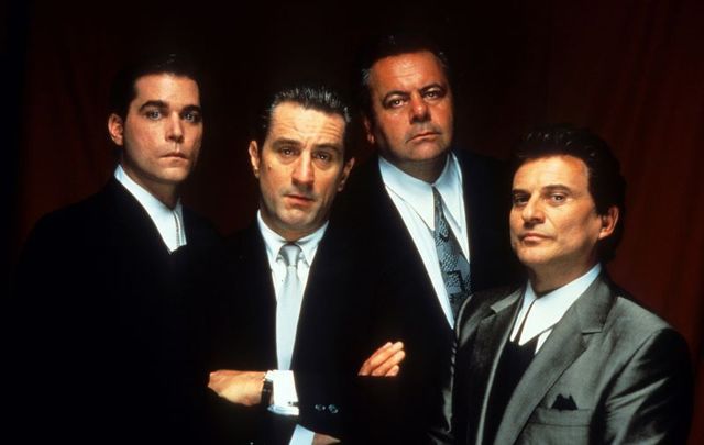 Ray Liotta, Robert De Niro, Paul Sorvino, and Joe Pesci in a publicity shot for Goodfellas.