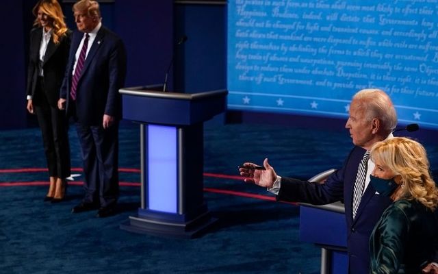 Joe Biden and Donald Trump during the first presidential debate last week. 