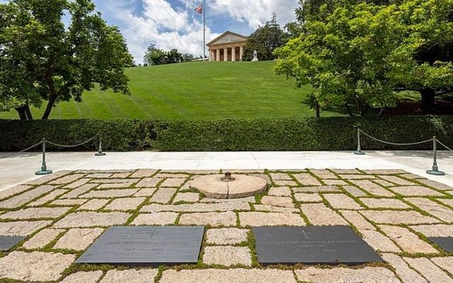The Kennedy gravesite at Arlington National Cemetery. 