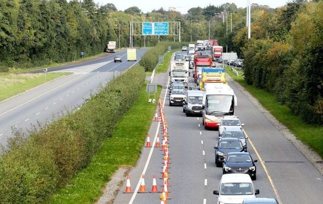 October 7, 2020: A checkpoint on the M11 near Bray. Operation Fanacht resumes as the Republic of Ireland enters Level 3.