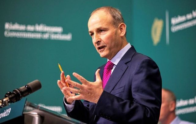 October 14, 2020: Taoiseach  Micheál Martin speaks during a press briefing.