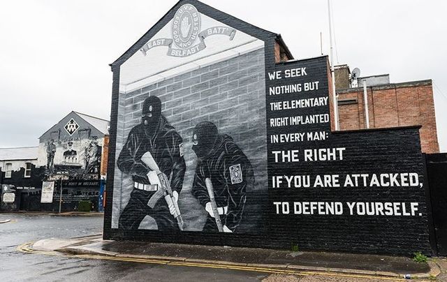 A mural in East Belfast in Northern Ireland.