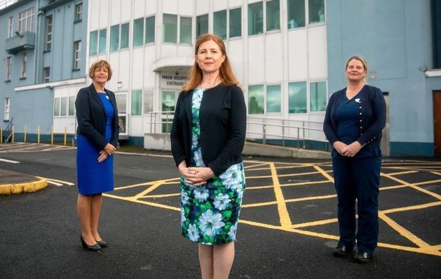 Director of Nursing Margaret Finn, CEO Emer Martin, and Clinical Nurse Manager Emer McLoughlin from St. John\'s Hospital in Co Limerick.