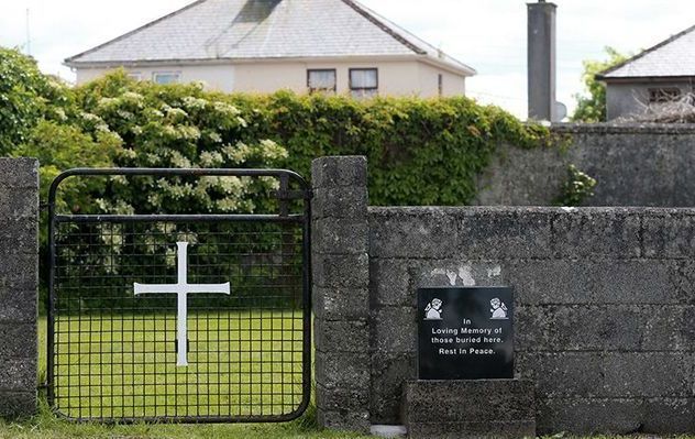 Memorial at the Tuam Mother and Baby Home where up to 800 dead babies were found buried in a mass grave. 