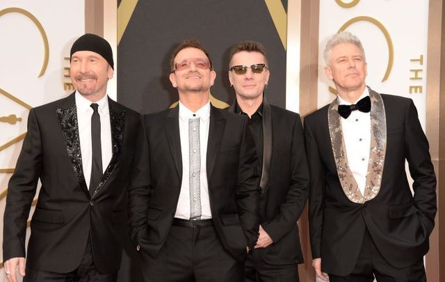 U2 at the 2014 Academy Awards in Hollywood, California.