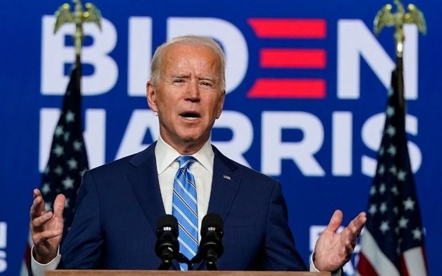 Joe Biden addresses the media after the November 3 election day in the US. 