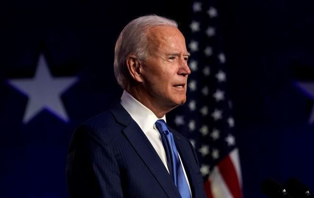 November 6, 2020: Democratic presidential nominee Joe Biden delivers an address from the Chase Center in Wilmington, Delaware on Friday, November 6, 2020.