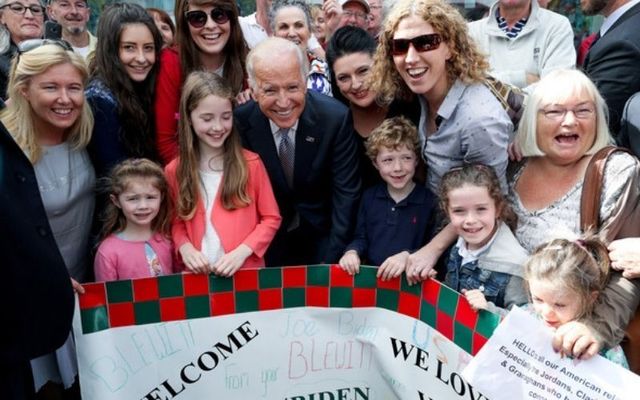 Joe Biden with Ballina locals during a visit in 2016.