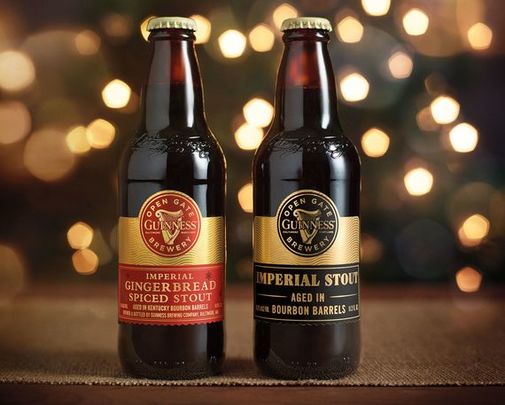 Guinness Imperial Gingerbread Spiced Stout and Guinness Imperial Stout launched in time for the holidays from Guinness Open Gate Brewery, in Baltimore, Maryland.