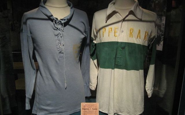 Orignal jersey worn by Tipperary (right) on Bloody Sunday, 1920.