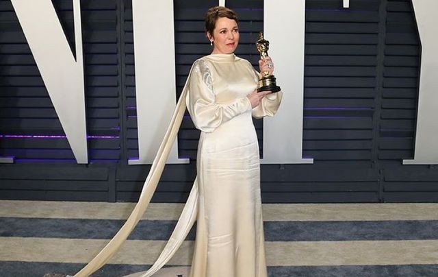 February 24, 2019: Olivia Colman, winner for Best Actress in a Leading Role, attends the 2019 Vanity Fair Oscar Party hosted by Radhika Jones at Wallis Annenberg Center for the Performing Arts in Beverly Hills, California.